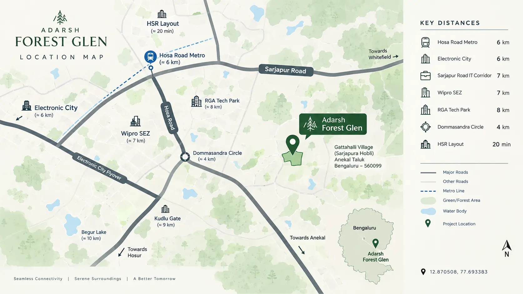 Adarsh Forest Glen Gattahalli Location Map