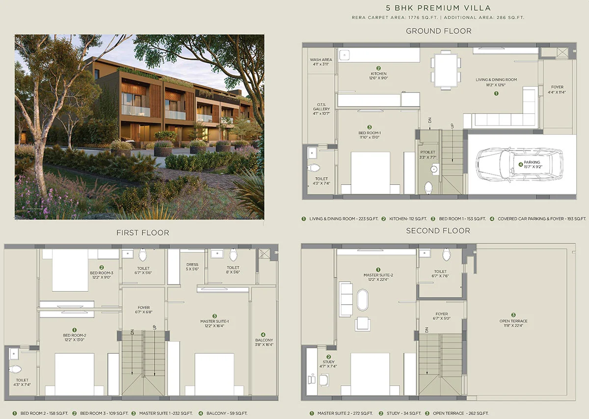 Arvind Forest Trails 5 BHK Villa 2675 Sq Ft Floor Plan