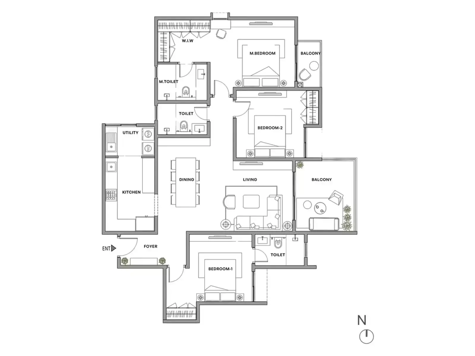 Assetz Miru and Miyo 3 BHK Floor Plan 1774 Sq.Ft