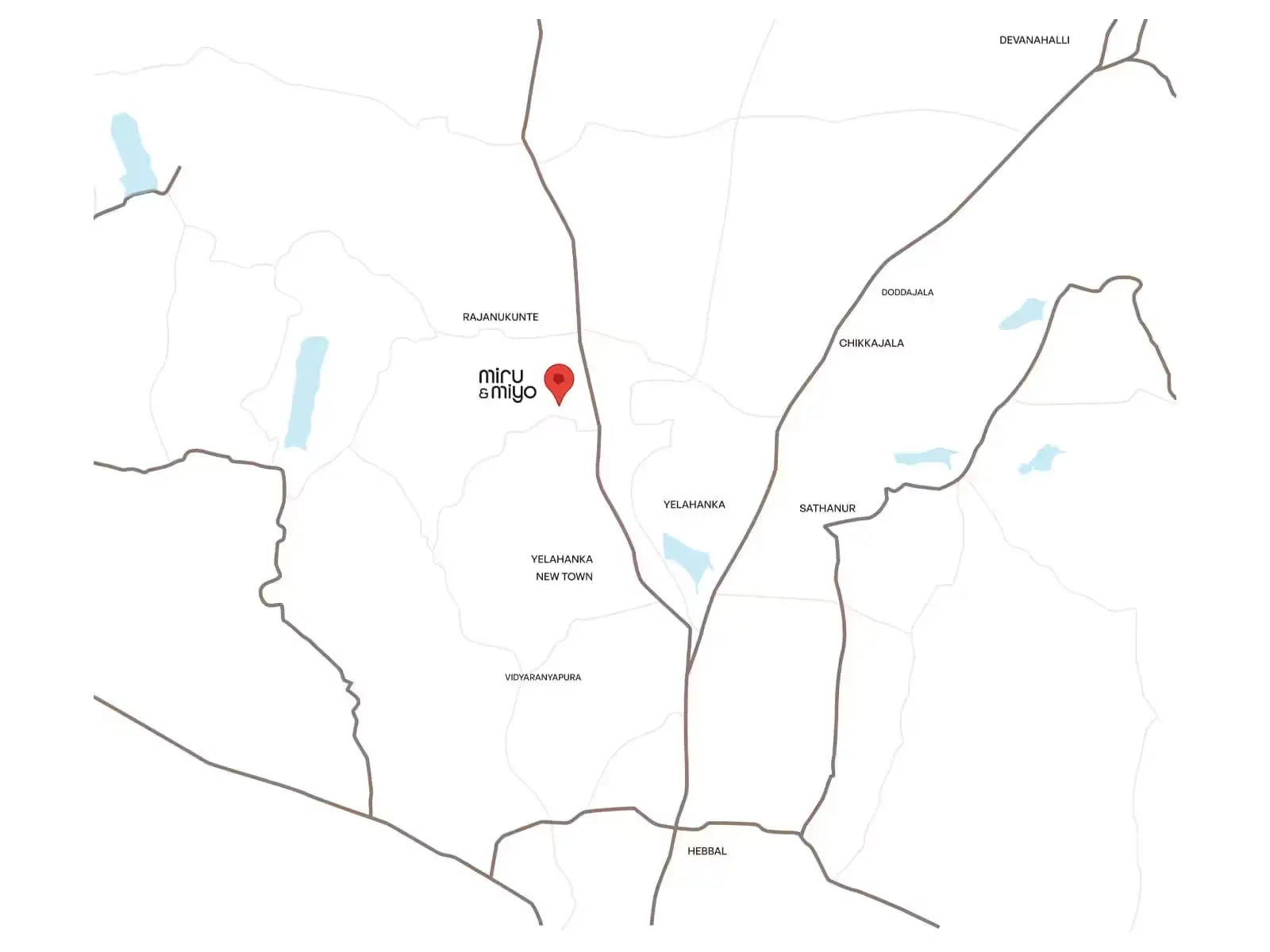 Assetz Miru and Miyo Yelahanka Location Map Preview