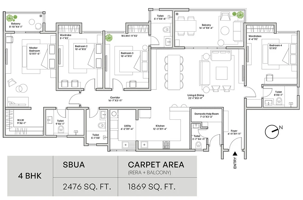 Assetz Mizumi Reserve 3 BHK Floor Plan 1926 Sq.Ft