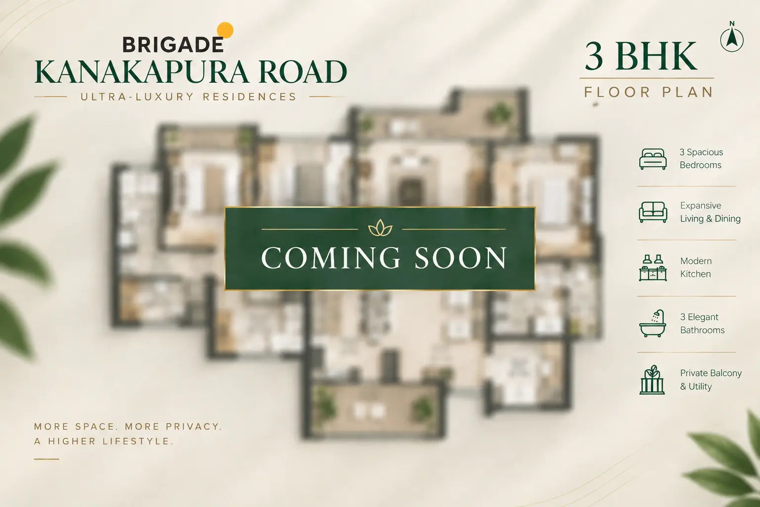 3 BHK Premium - 2,158 Sq.Ft Floor Plan