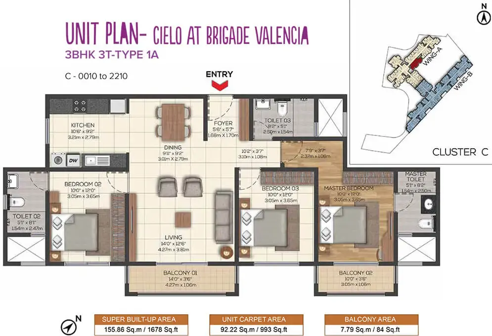 3 BHK Premium - Floor Plan