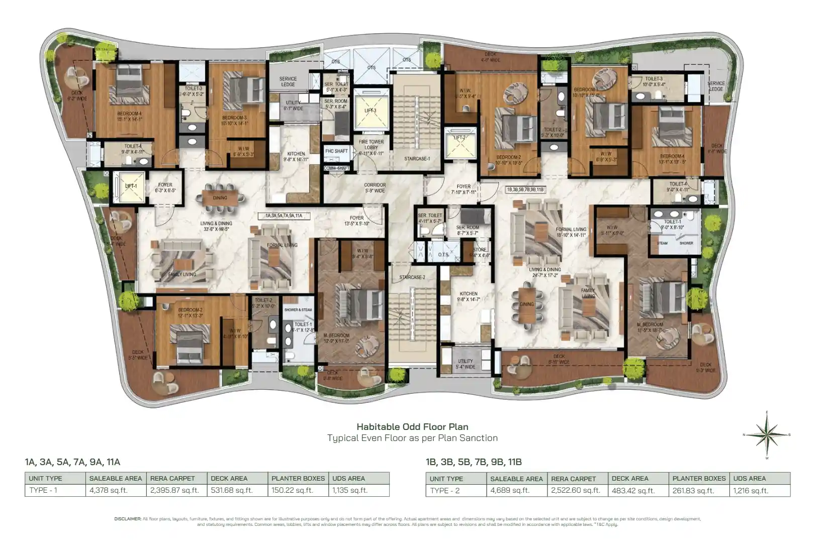4 BHK Boutique Luxury Type A - Floor Plan