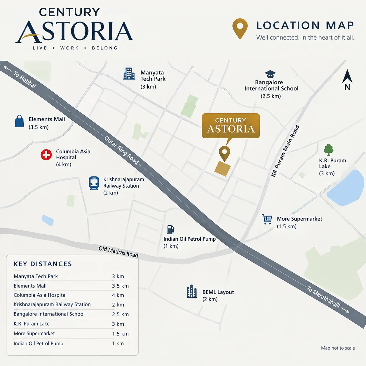Century Astoria Jakkur Airport Road location map preview