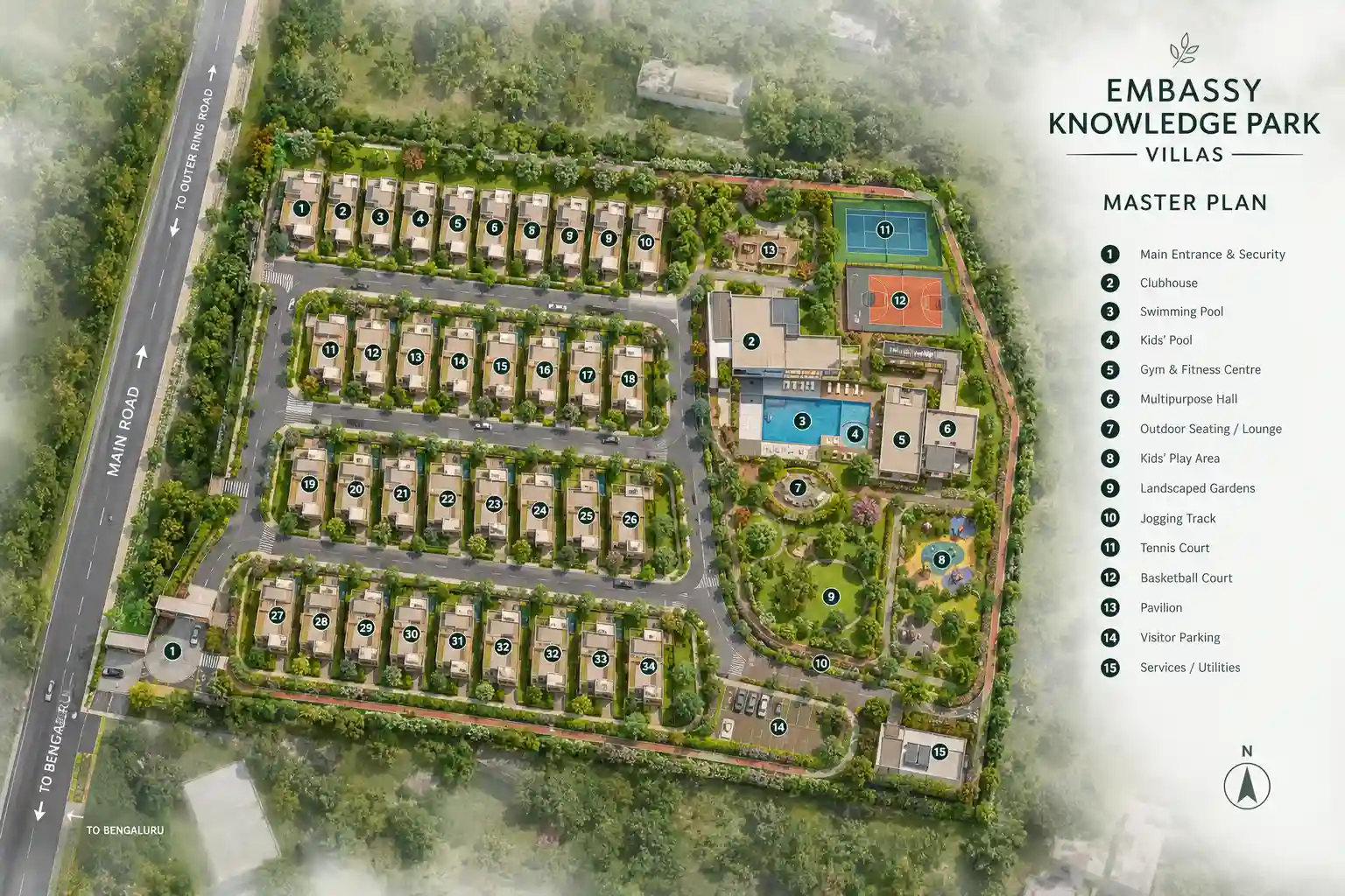 Embassy Knowledge Park Villas 50 Acres Master Plan Layout