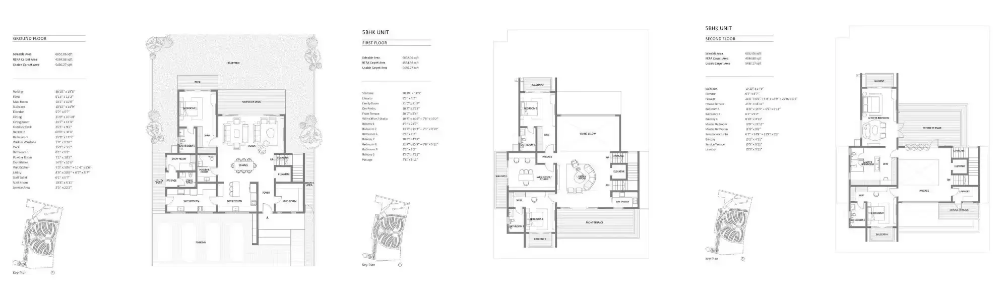 4 BHK Luxury Villa - ~4,185 sq.ft - Embassy Riverine Floor Plan