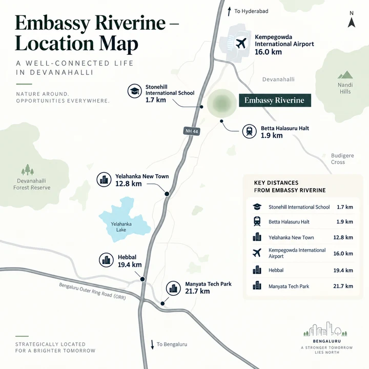 Embassy Riverine Location Map Tharahunise Bengaluru