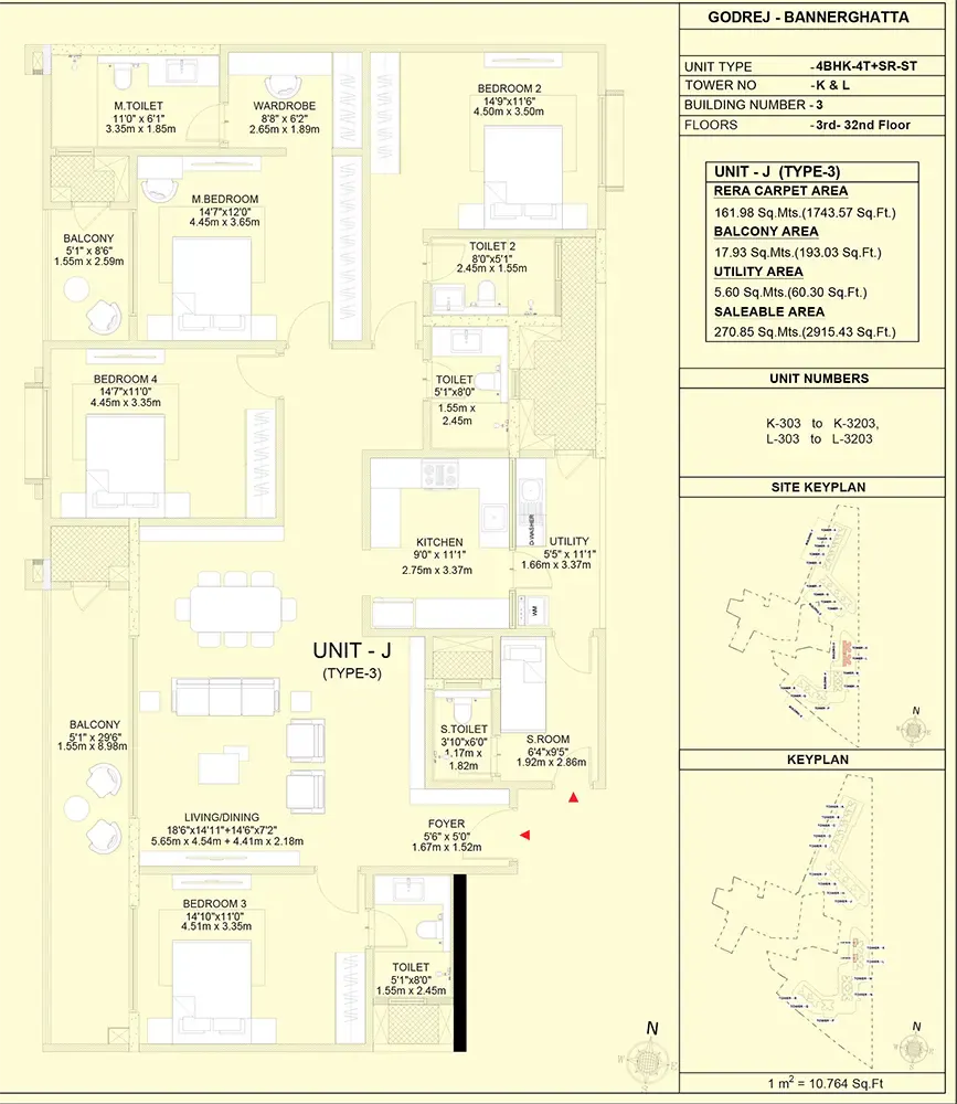 4 BHK Type A - Floor Plan
