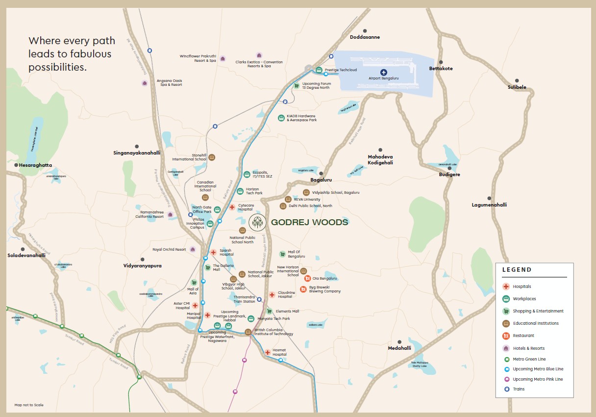 Godrej Woods Thanisandra Road location map preview
