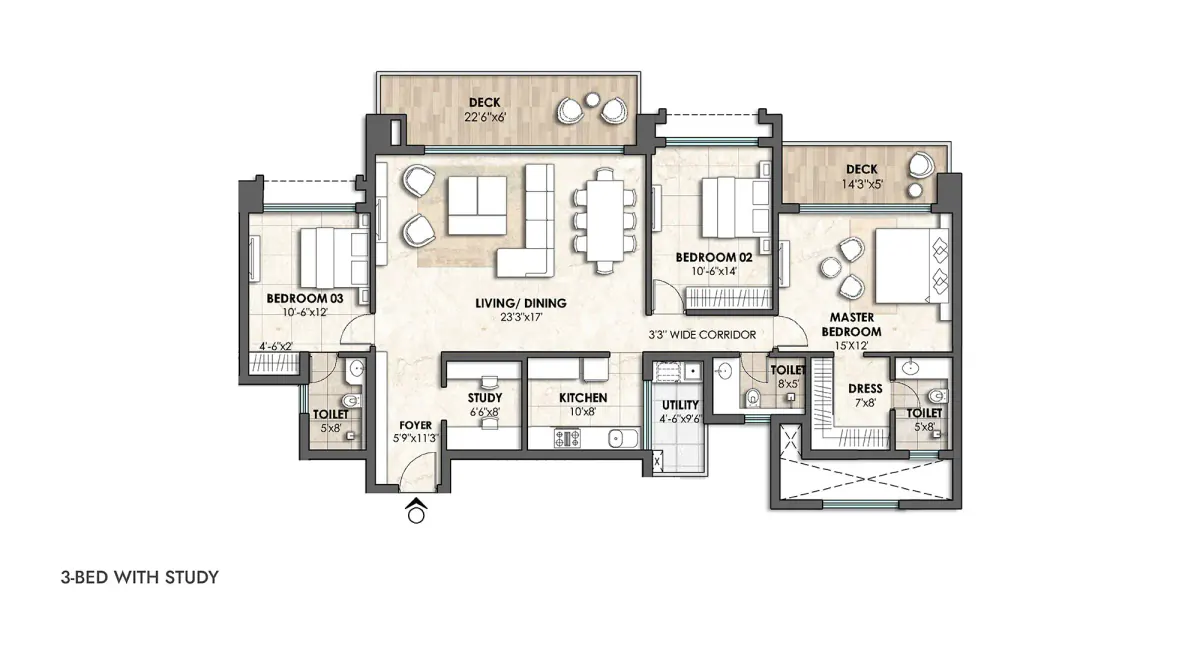 3.5 BHK Floor Plan