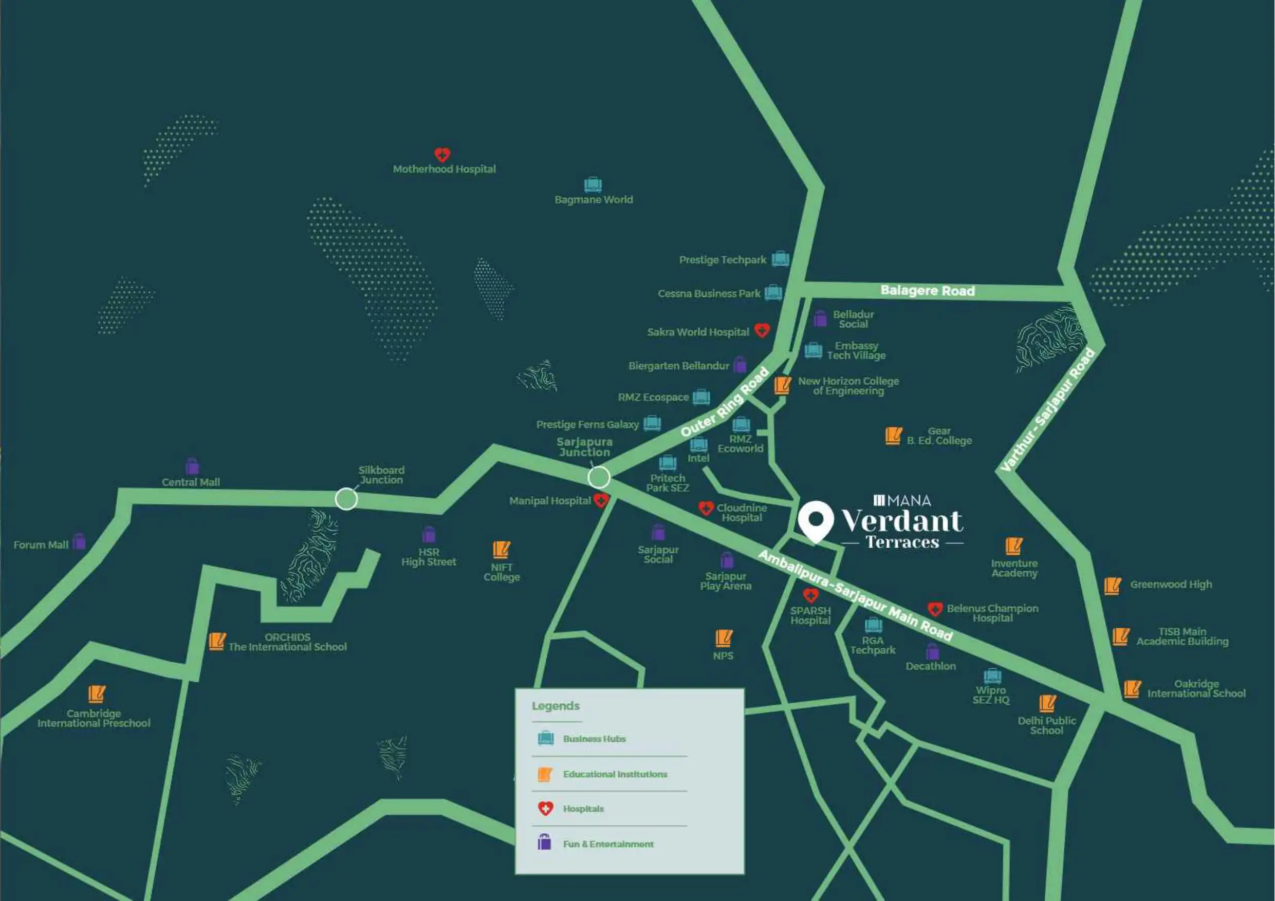 MANA Verdant Terraces Doddakannelli Sarjapur Road Bangalore location map preview