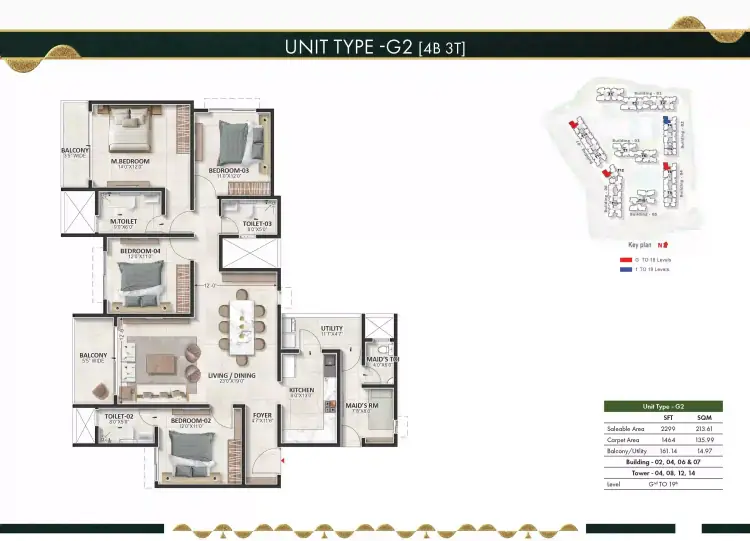 4 BHK TA FF Type B - Floor Plan