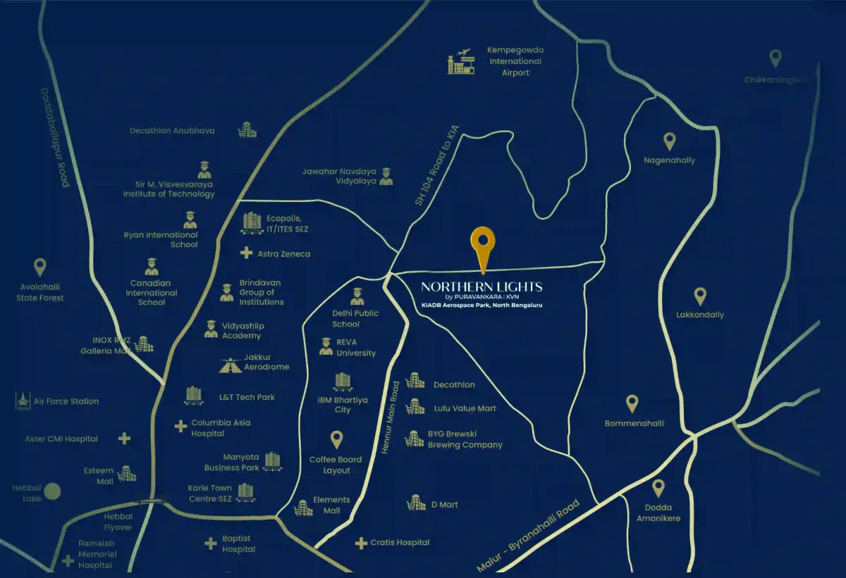 Puravankara Northern Lights location map preview