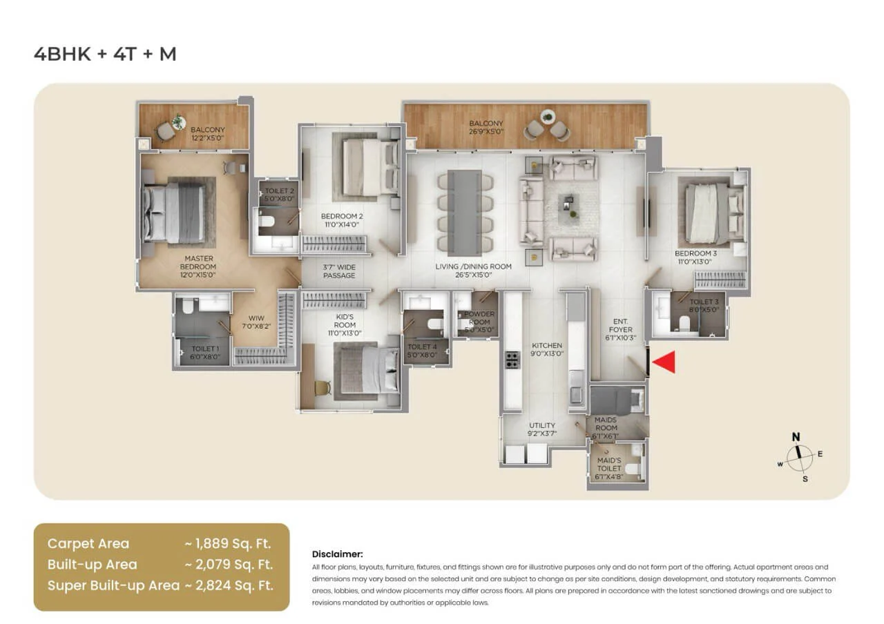 Purva Silver Sky 4 BHK Floor Plan Electronic City Phase 2