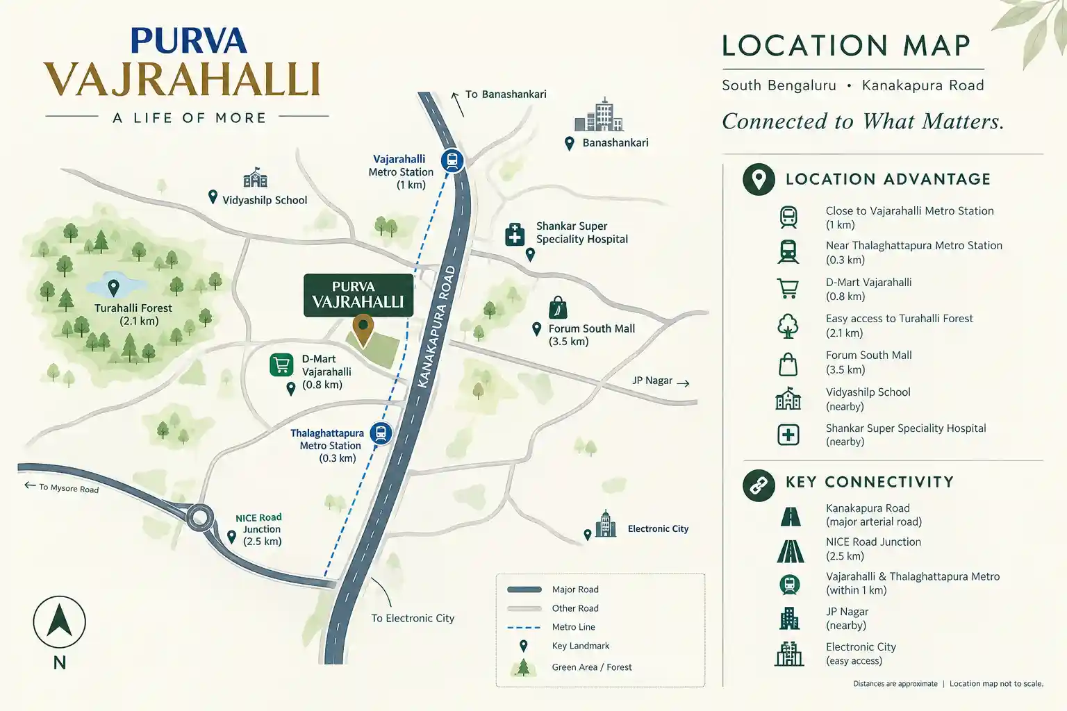 Purva Vajarahalli Kanakapura Road location map preview