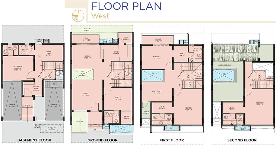 Sattva La Vita 4 BHK Row House 3255 sq ft Floor Plan