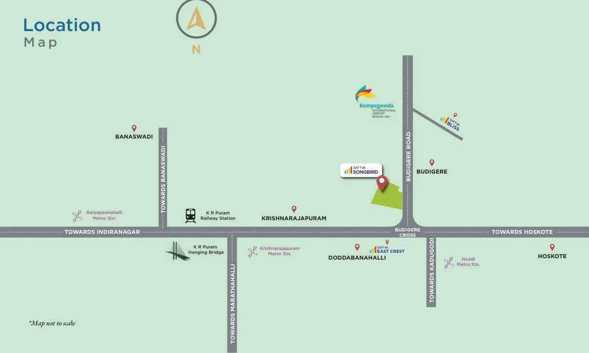 Sattva Songbird Cheemasandra Budigere Road Location Map