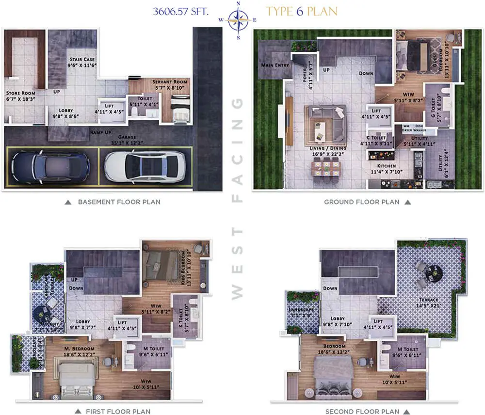 Sattva Springs 4 BHK Row Villa 3607 sq ft Floor Plan