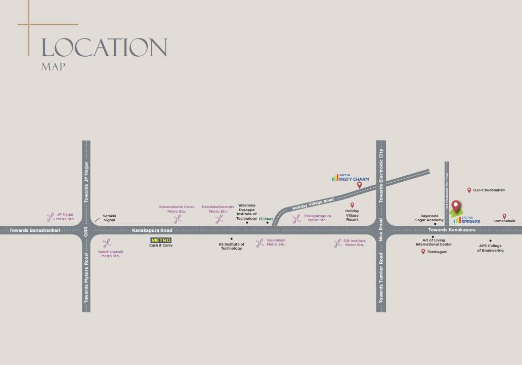 Sattva Springs Kaggalipura Kanakapura Road Bengaluru Location Map